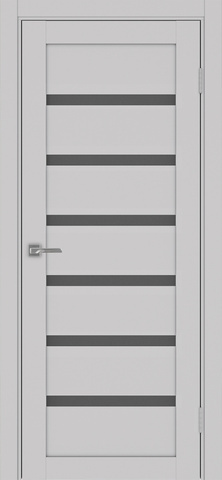 Дверь межкомнатная Оптима Порте Турин 507.12, цвет пепельный, экошпон, стекло графит