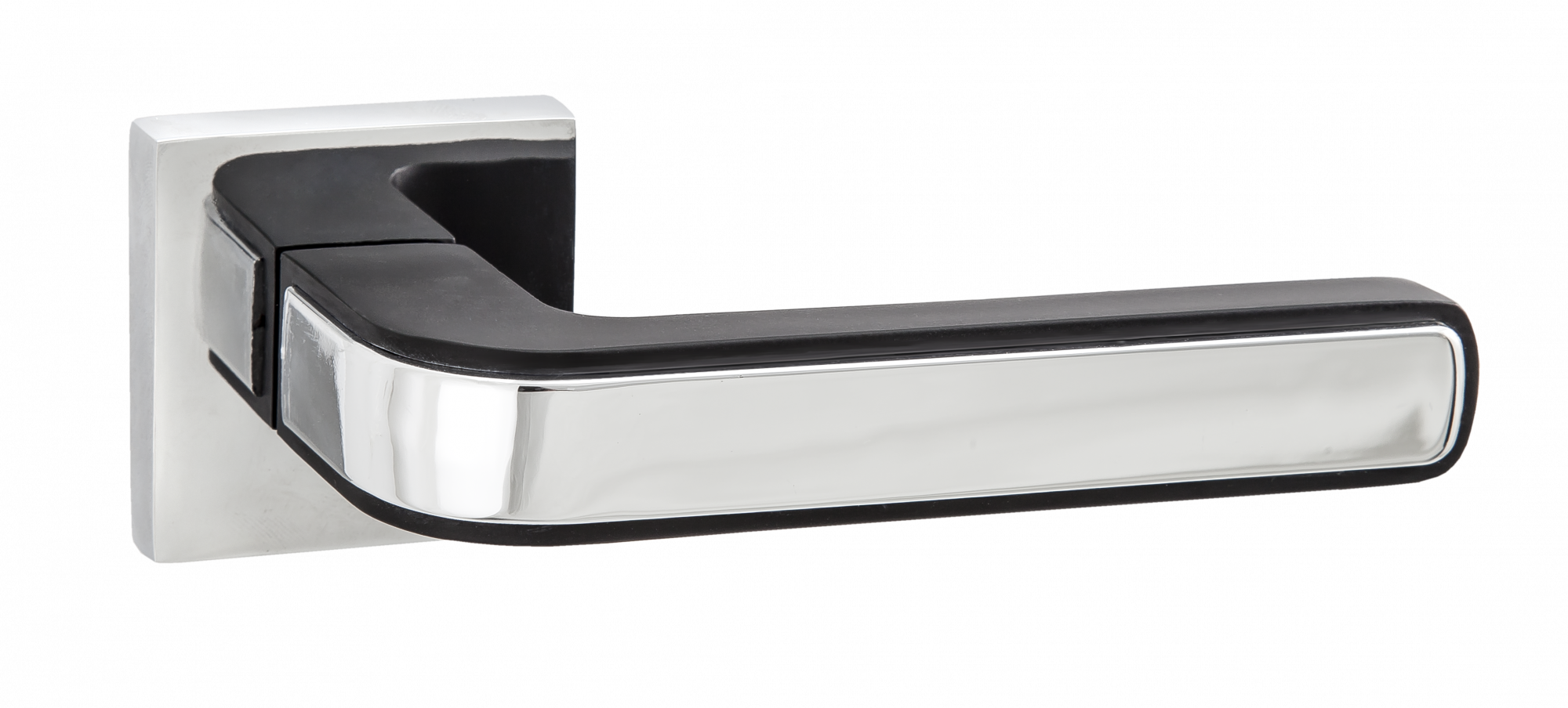 Ручка квадрат Пуэрто INAL 539-03 B/CP(03 СР), цвет черный/хром блестящий (гарантия - 5 лет)